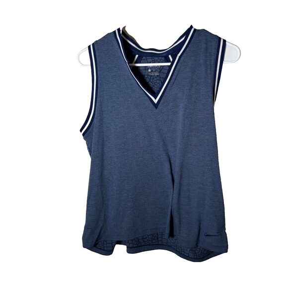 Nike Tops - Nike Tank Top Women's Large Blue V-Neck Dri-Fit Sleeveless Athletic Active